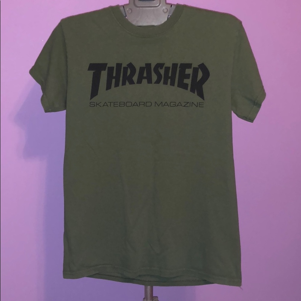Thrasher army green T-shirt